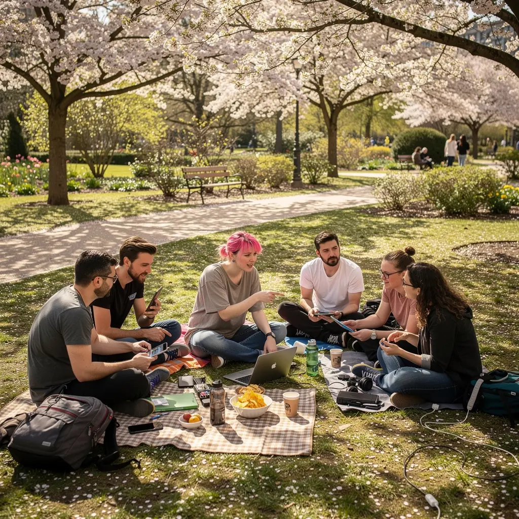 Ein Moderator stellt Fragen an die Teilnehmer während einer Podiumsdiskussion über digitale Trends.